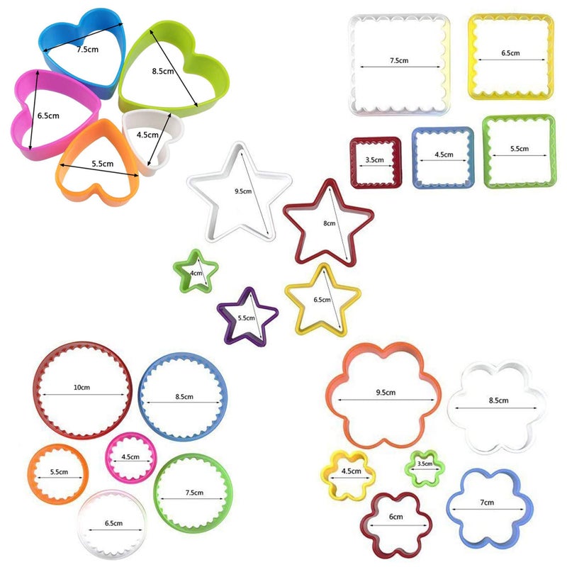 XIPEGPA 25 PCS Cookie Cutter Set Multi-size Sandwich Fondant Cake Fruit Vegetable Shapes Cutter Set - Image 2